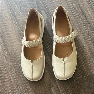 Hotter Cream Flats with Braided Strap